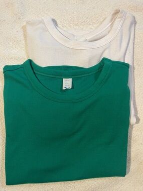Old Navy Ribbed Short Sleeve Tee Bundle - Green & White